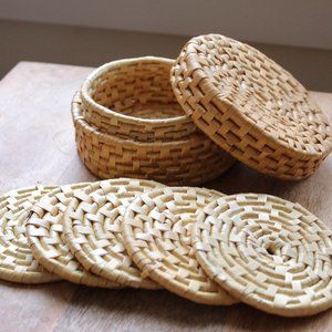 Wicker Coaster Set